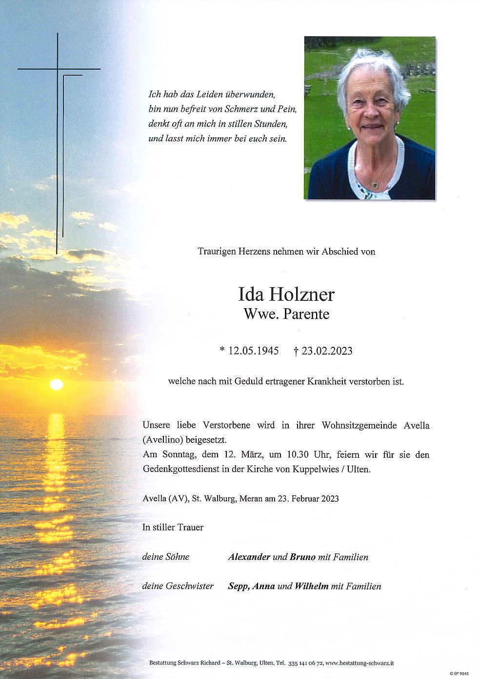 Ida Holzner aus außerhalb Südtirol - TrauerHilfe.it - das Südtiroler ...
