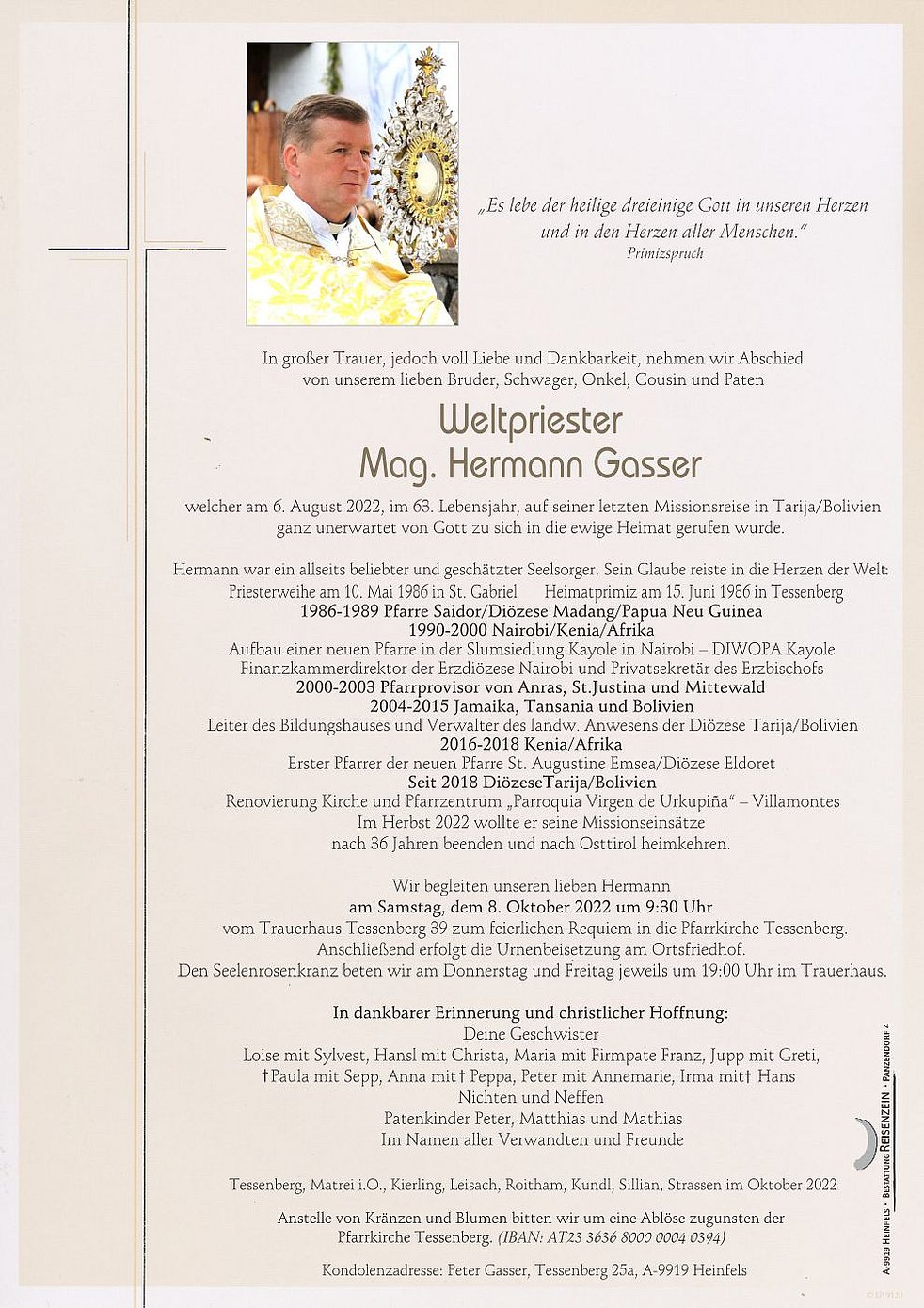 Mag. Hermann Gasser TrauerHilfe.it das Südtiroler Gedenkportal