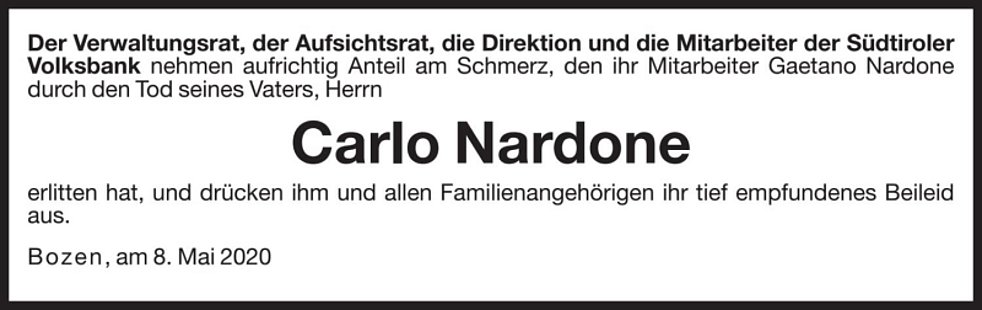 Dott. Carlo Nardone aus Brixen TrauerHilfe.it das Südtiroler