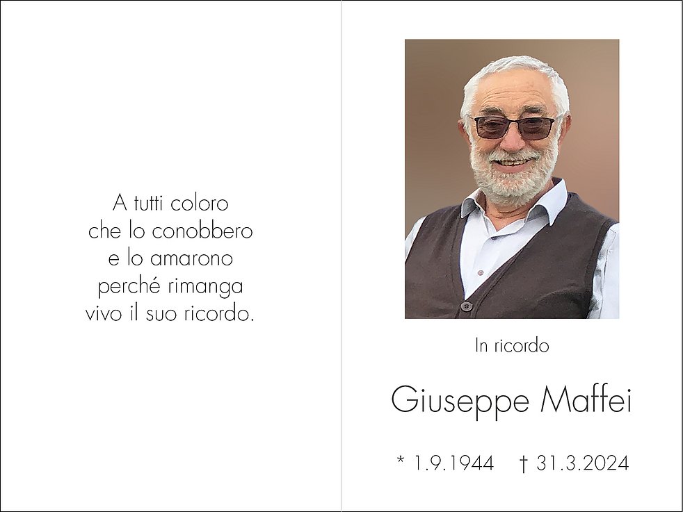 Giuseppe Maffei aus Bozen TrauerHilfe.it das Südtiroler Gedenkportal