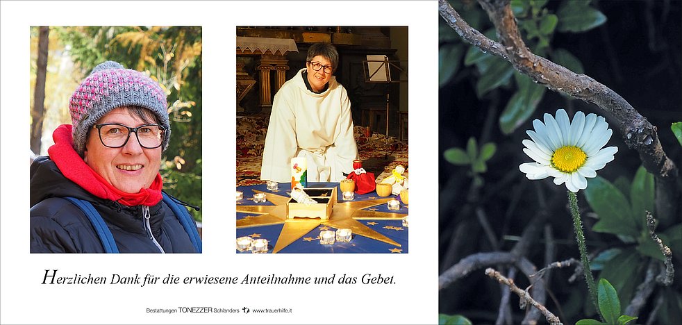 Monika Winkler aus Mals TrauerHilfe.it das Südtiroler Gedenkportal