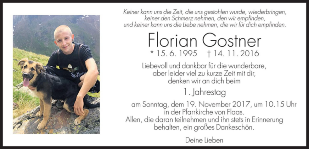 Florian Gostner Aus Latsch TrauerHilfe it Das S dtiroler Gedenkportal